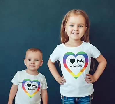 £8.80 • Buy Baby/childrens Vest /tshirt - Bodysuit/Gay Pride I Love My Two Mummies /daddies 
