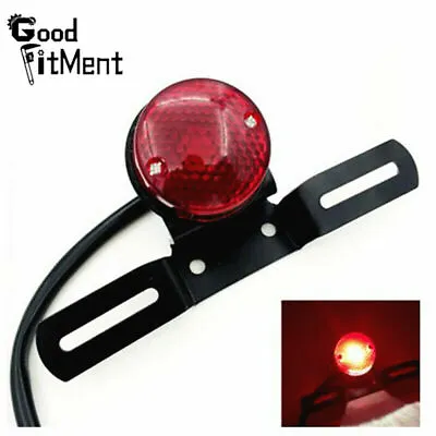 Round Cafe Racer Motorcycle LED Brake Tail Light Red For Harley Bobber Chopper • $13.43