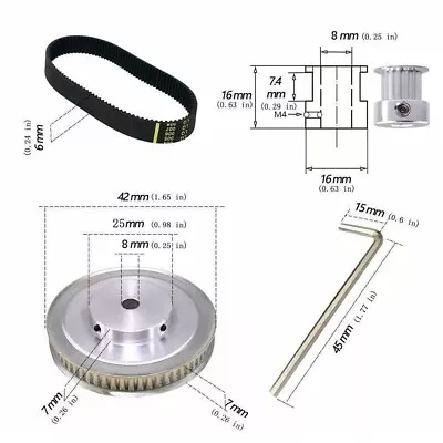 GT2 Timing Belt Pulley 60Teeth 20Teeth 5mm Reduction 1:3 Belt Width 6mm For 3D P • $11.38