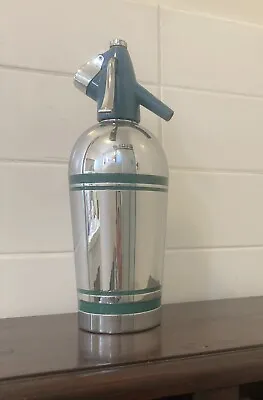 Vintage SPARKLETS Soda Siphon Syphon - Blue + Chrome Bar Ware Cocktail Mixer VGC • $60