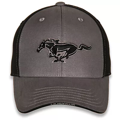 Black & Grey Running Horse Mustang Hat-  Free USA Shipping On This Cool Ford Cap • $40.47