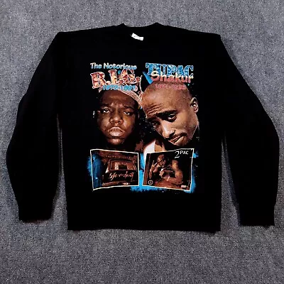 2 Pac Biggie Crewneck Sweat Shirt Large Modern Boot Single Stitch Rap Hip-Hop  • $70