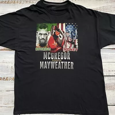 McGregor VS Mayweather The Money Fight Tee Black T Shirt Boxing 2017 Mens 2XL • $9.95