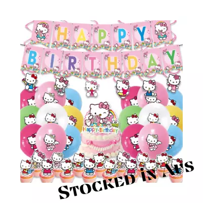 Hello Kitty Party Pack- Balloons Cake Topper Party Decorations Streamers • $34.95