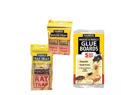 Harris Rat And Mouse Snap Traps And Pest Glue Boards (5-Pack) • $16.32
