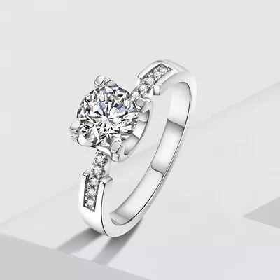 2 Ct Round Cut Solitaire VVS1/D Diamond Engagement Ring 14k White Gold Finish • £94