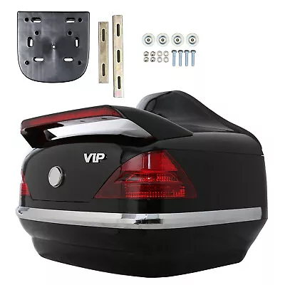 Universal Motorcycle Trunk Luggage Box Tour Pack W/ Tail Light For Honda Harley • $57.40