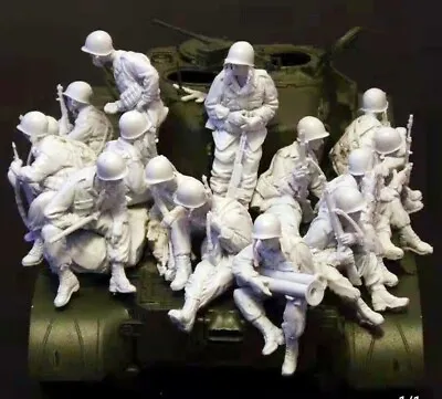 1:35 Resin Figures Model US 15 Tank Soldiers (no Tank) Unassembled Unpainted • $51.90