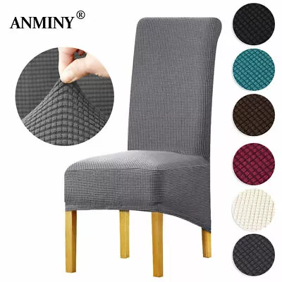 £4.79 • Buy Large Size Stretch Dining Chair Covers Seat Chair Covers Removable Slip Covers