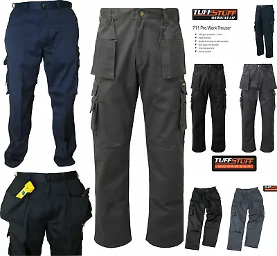 £23.99 • Buy Men's Tuff Stuff Pro Work Trouser Knee Pad Pouch Nail Pockets 30-48 Cargo Combat
