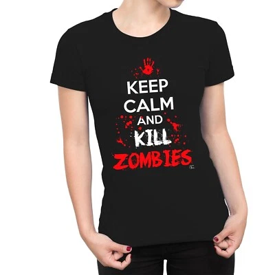 1Tee Womens Keep Calm And Kill Zombies T-Shirt • £7.99