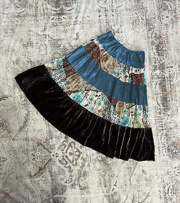 Joe Benbasset Skirt Womens Small Patterned Velvet Mixed Materials • $15