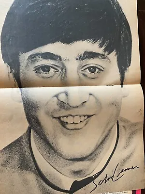 John Lennon The Beatles Two Page Vintage Centerfold Poster • $3.59