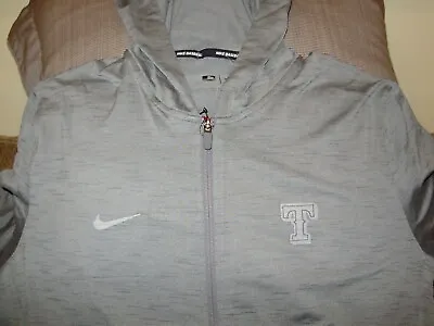 MLB Texas Rangers Nike Dri-Fit Gray Full Zip Hoodie Athletic Jacket Men's Large • $79.99