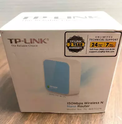 NEW TP-Link TL-WR702N 150Mbps Wireless N Nano Router Repeater Bridge Modes WIFI • $9.95