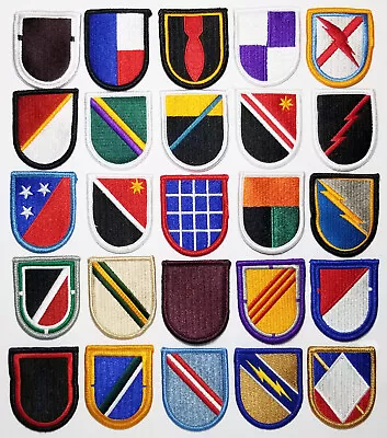 Lot Of 25 Army Unit Insignia Multicolor Beret Flash Patches • $21.95