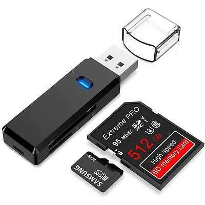 SD Card Reader USB 3.0 High Speed Memory SDHC SDXC MMC Micro SD Mobile T-FLASH • £4.99