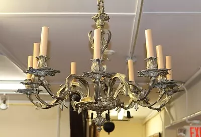 Vintage French Rococo Revival Style 10 Light Chandelier  • $650