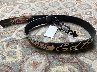 Ed Hardy Belt Genuine Leather Reversible Size 40 NWT Love Jills Skull • $30