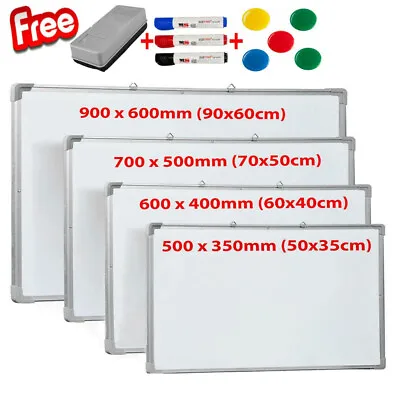 Whiteboard Magnetic Dry Wipe Small Large White Board Notice Office School Home • £69.95