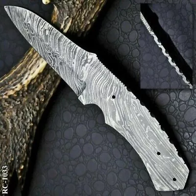 8 1/4'' Custom Forged Damascus Steel Blank Blade For Knife Making Rc-1033 • $24.99
