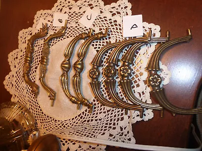 Vintage Antique Fancy Brass Chest Dresser Cabinet Pull Handle Drop Bail 52023 A • $10