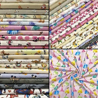 £11.99 • Buy 100% Cotton Disney Fabric By The Metre, Fat Quarter,Half Metre - Crafting Fabric
