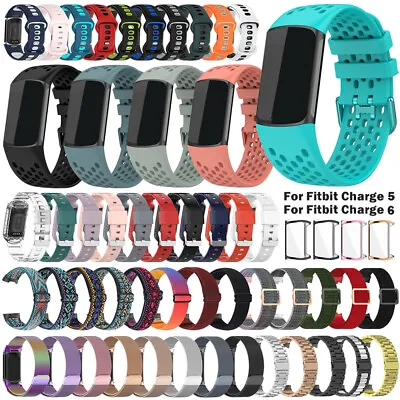 For Fitbit Charge 6 5 Silicone/Nylon/Leather/Stainless Steel Band Strap TPU Case • $10.02