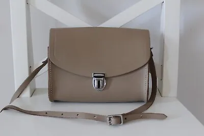 The Cambridge Satchel Company Leather 7.5inch The Pushlock Bag In Beige • £45