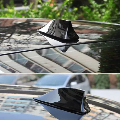 Black Shark Antenna Roof Fin Cover Car Aerial Decor Radio FM/AM Signal Booster • £10.79