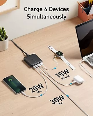$85.58 • Buy Anker USB C Charger, 543 Charger (65W II), PIQ 3.0 & GaN 4-Port Slim Fast Wall
