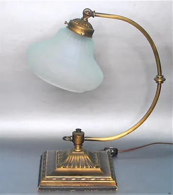 Vintage Light On Early Adjustable Arc Lamp Frosted Shade Campbell Hall Ny • $125