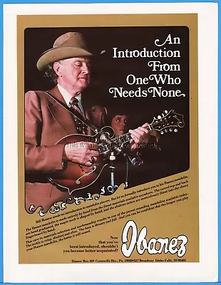 1977 Bill Monroe Photo Ibanez Mandolin Idaho Falls Idaho Photo Print Ad • $10.79