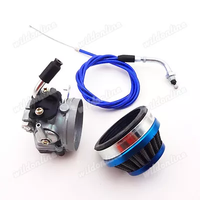 Racing Carb Carburetor Air Filter Throttle Cable For 50 60 80cc Gas Bicycle • $32.95