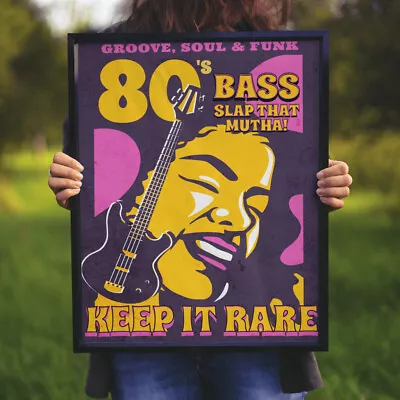 The 80's Wall Art Poster Unique Design By Charlie Tokyo Funk Music Slap Bass Fun • £8.95