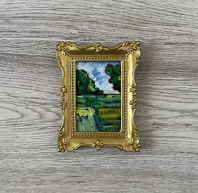 Miniature Oil Painting Framed Vintage Art • £37.40