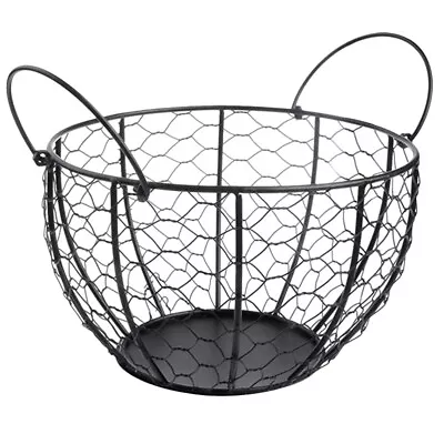 Black Egg Collecting Basket Fruit Bowl Storage Holder For Kitchen/Home Decor-RL • £14.95