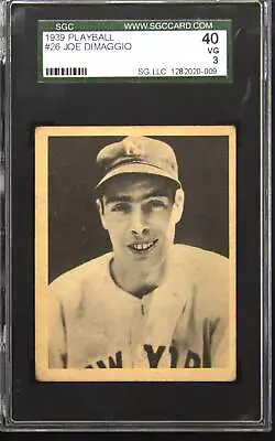 1939 Playball #26 Joe DiMaggio SGC 3 • $1524.99