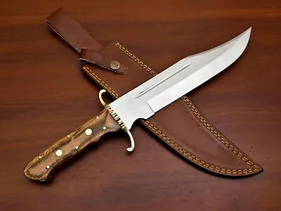 Rody Stan HANDMADE D2 BLADE HUGE BOWIE HUNTING KNIFE - FULL TANG - PAKKA WOOD • $124.99