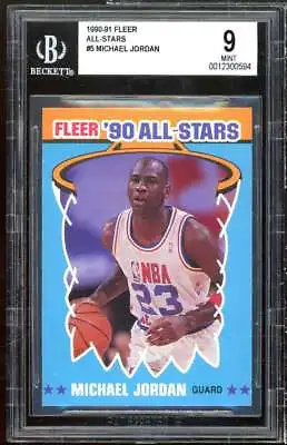 Michael Jordan Card 1990-91 Fleer All-Stars #5 BGS 9 • $60