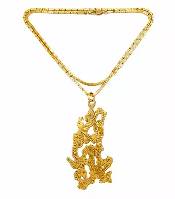 Jean Mahie Gold PENDANT 22 Karat On Chain Necklace Estate Jewelry • $13700