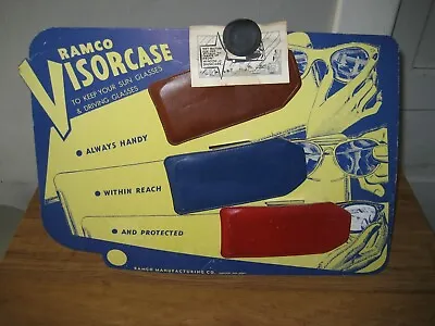 Vintage Store Display-Ramco Visorcase-Automobile Visor Sunglass Cases-Complete • $29.95