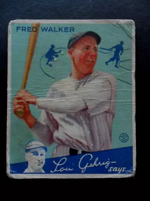 $15.99 • Buy 1934 Goudey #39 Fred  Dixie  Walker *New York Yankees*  Lou Gehrig Says... 