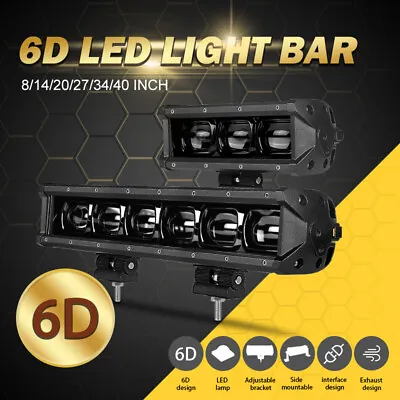 8/14/20/27/34/40  LED Work Light Bar Offroad Single Row Flood ATV 4WD Truck Boat • $20.50