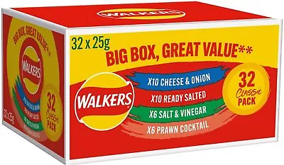 £14.99 • Buy Golden Wonder & Walkers Fully Flavoured 25g Pack Of 32 ( Blue ,Yellow ) Full Box