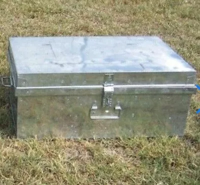 Metal Footlocker Trunk Chest Storage Locker Box With Lock Key Moving Boxes Rare • $34