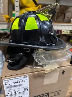 MSA Cairns Black 880 With NFPA Bourkes Fire Helmet-Upgraded Carved Eagle-2023 • $399