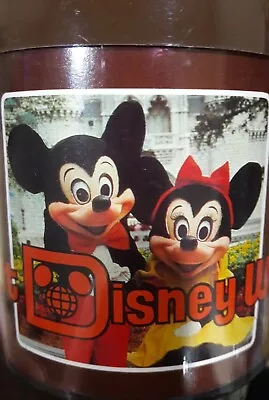 Vtg Walt Disney World Thermo-Serv Plastic Mug 8oz Cup Mickey & Minnie Mouse USA • $15