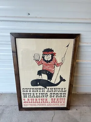 Rare Vintage Maui Lahaina Seventh Annual Whaling Spree Poster Original 1968 • $600