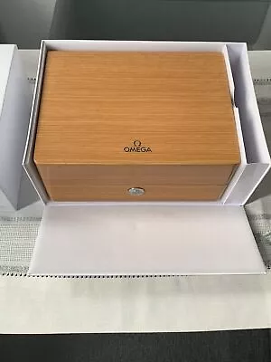 £99.99 • Buy Omega Swiss Wooden Wood Watch Presentation Box Case Display Box,